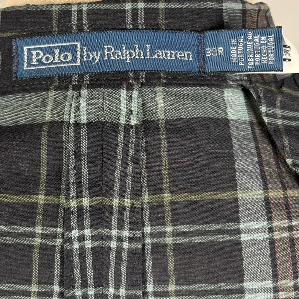 Polo Ralph Lauren Soft Tailored Sport Coat Mens 38R Navy Plaid Suit Jacket NEW